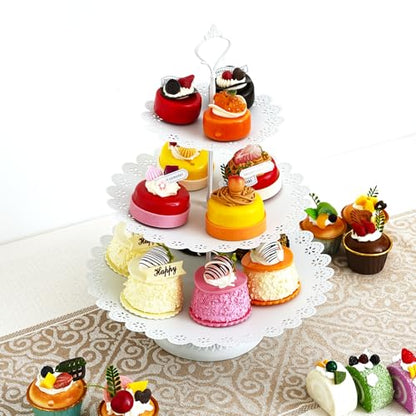 11 Pcs White Metal Cake Stand Set, Elegant Dessert Table Display Set for Party, Cupcake Stand & Candy Table Display Sets for Wedding, Birthday Celebration - color: White