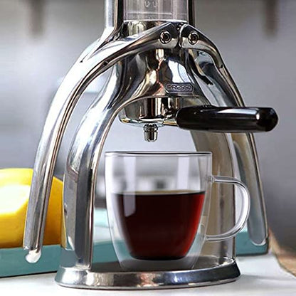 CNGLASS Double Wall Glass Coffee Mugs 12 oz,Insulated Glass Coffee Cups with Handle,Clear Espresso Mugs for Cappuccino,Latte,Tea Bags,Hot and Cold Beverages,Set of 2 - size: 12oz