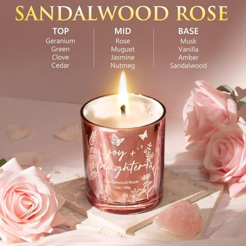 Candles for Women, 3 Pack Soy Wax Candle Gift Sets for Home Scented | Holiday Votive Candle Gifts Set, Christmas Birthday Gifts for Women Mom Her - Vanilla Coconut/Sandalwood Rose/Lemon Lavender - color: Gold, Pink, Purple