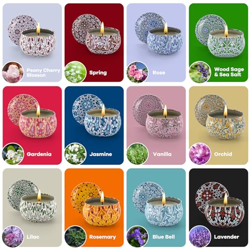 Scented Candles,12 Pack Aromatherapy Candle, Aromatherapy Candle with Gift Box for Family-Spring - color: Spring
