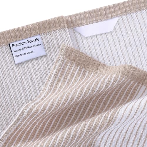 Homaxy Premium 100% Cotton Kitchen Towels 18"x28", 6 Pack, Khaki | Large Kitchen Hand Towels, Soft and Absorbent Tea Towel, Dish Towels with Hanging Loops - color: Khaki, size: 18 x 28 - 6 Pack