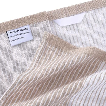 Homaxy Premium 100% Cotton Kitchen Towels 18"x28", 6 Pack, Khaki | Large Kitchen Hand Towels, Soft and Absorbent Tea Towel, Dish Towels with Hanging Loops - color: Khaki, size: 18 x 28 - 6 Pack