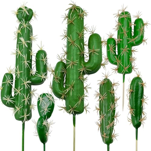 Woohome 6 PCS Faux Fake Succulents Artificial Cactus Decor Artificial Succulent Plants Faux Cactus Plant Artificial Cactus Succulent for Home Decor Indoor Wall Garden DIY - color: Color 5