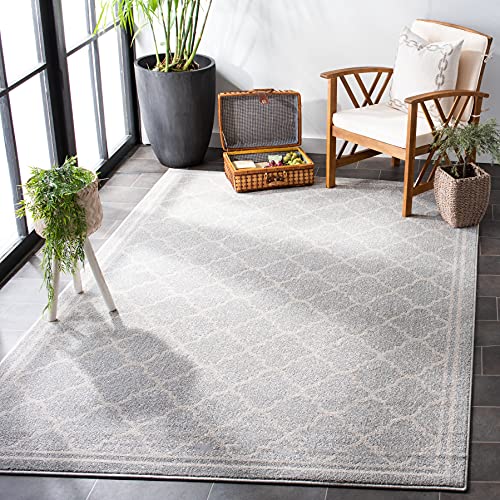 SAFAVIEH Amherst Collection Accent Rug - 4' x 6', Light Grey & Beige, Moroccan Trellis Design, Non-Shedding & Easy Care, Ideal for High Traffic Areas in Entryway, Living Room, Bedroom (AMT422B) - color: Light Grey/Beige, size: 4' x 6' (Rectangular)