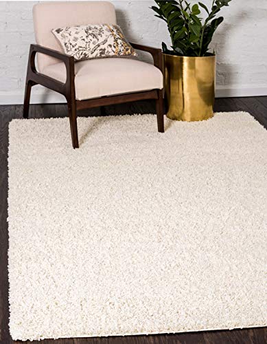 Unique Loom Solid Shag Collection Area Rug (2' 2" x 3' 1" Rectangle, Pure Ivory) - color: Pure Ivory, size: 2' x 3'1" (Rectangular)