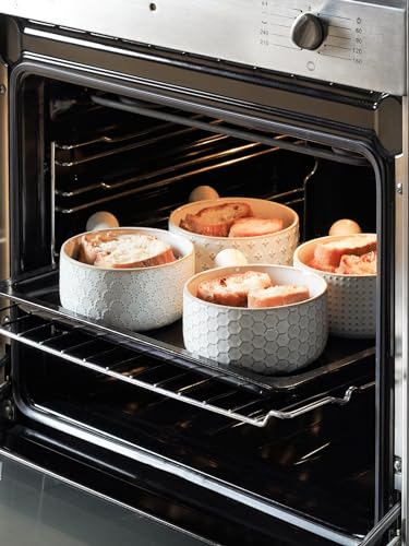 LE TAUCI French Onion Soup Bowls, 18 Ounce Soup Bowls With Handles for Chili, Beef Stew, French Onion Soup Crocks Oven Safe - 5 inch, Set of 4, Arctic White - color: Arctic White