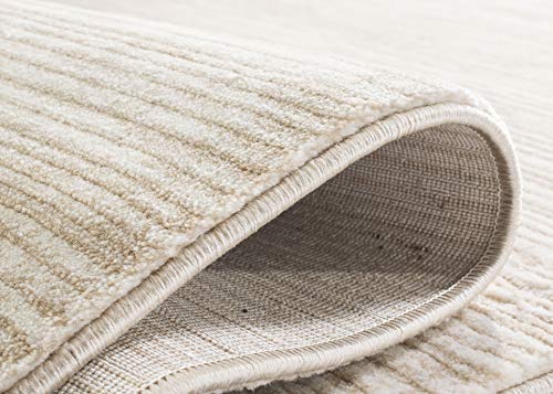 SAFAVIEH Vision Collection Area Rug - 6'7" Round, Cream, Modern Ombre Design, Non-Shedding & Easy to Clean, Ideal for Living Room, Bedroom, Dining Space (VSN606F) - color: Creme, size: 6'7" (Round)