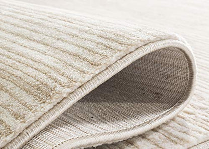 SAFAVIEH Vision Collection Area Rug - 6'7" Round, Cream, Modern Ombre Design, Non-Shedding & Easy to Clean, Ideal for Living Room, Bedroom, Dining Space (VSN606F) - color: Creme, size: 6'7" (Round)