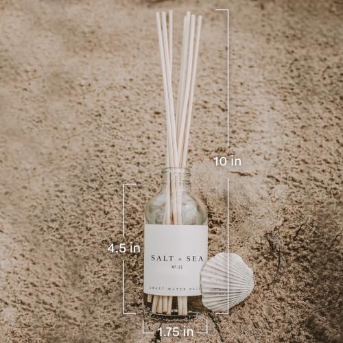 Sweet Water Decor Salt & Sea Reed Diffuser Set - Sea Salt Citrus & Musk Amber Scent Diffuser - Reed Diffusers for Home with Long Lasting Fragrance - Non-Toxic Oil Reed Diffuser - Made in the USA - style: Salt & Sea No. 35
