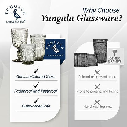 Smokey Black Highball Glasses Set of 6 —10 oz Tall Drinking Glasses - color: Smokey Black, size: Tall
