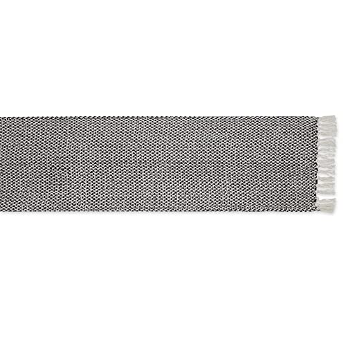 DII Woven Basics Collection 100% Cotton Knit Table Runner, 15x108, Black - color: Black, size: 15x108"