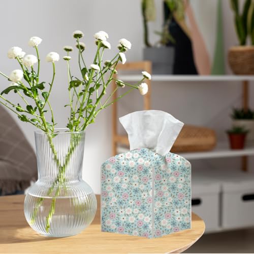 Floral Tissue Box Cover, Tissue Box Holder for Home, Office 5x5IN - color: Flower 374