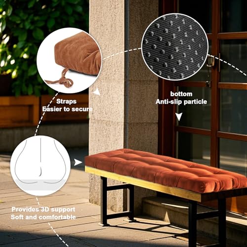 Custom Bench Cushions, Furniture Cushion, Indoor/Outdoor Non-Slip Tufted Swing seat Cushions, Piano Bench/Sofa Cushions, Indoor/Outdoor Patio