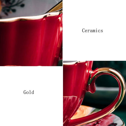 British Multicolor Ceramics Afternoon Tea Coffee Cup Saucer Set Wedding Gift - color: Styles1
