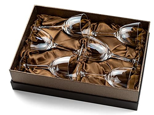 Crystal 5 oz Retro Nick and Nora Coupe Glasses | Set of 6 | Vintage Bar Glassware for Martini, Manhattan, Cosmopolitan, Classic 4 oz Cocktail Drinks | Small Drinking Coups with Long Stems