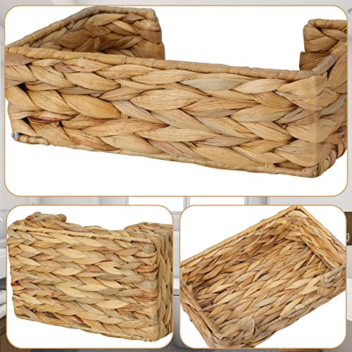 Tissue Holder Wicker Woven Basket Toilet Paper Hand Towel Bathroom Decor | Water Hyacinth, Handwoven, Rectangle, Home Decor, Tissue Holder For Bathroom - size: L9.4" X W5.5" X H2.8"
