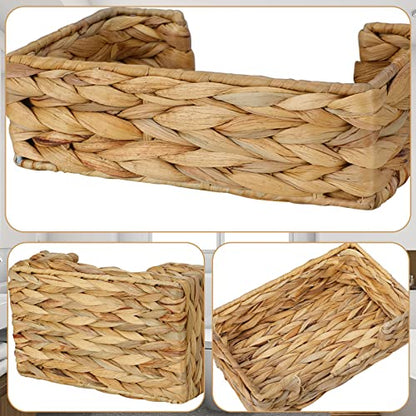 Tissue Holder Wicker Woven Basket Toilet Paper Hand Towel Bathroom Decor | Water Hyacinth, Handwoven, Rectangle, Home Decor, Tissue Holder For Bathroom - size: L9.4" X W5.5" X H2.8"