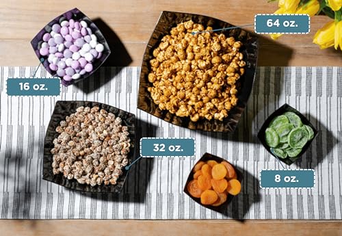 4 Pack Disposable Black Plastic Serving Bowls Square Party Candy Use 8oz | Square Design. Disposable Party Tableware. Salad, Fruit & Candy Use. Candy Buffet Containers. Black Plastic. - color: Black, size: 8 OUNCE