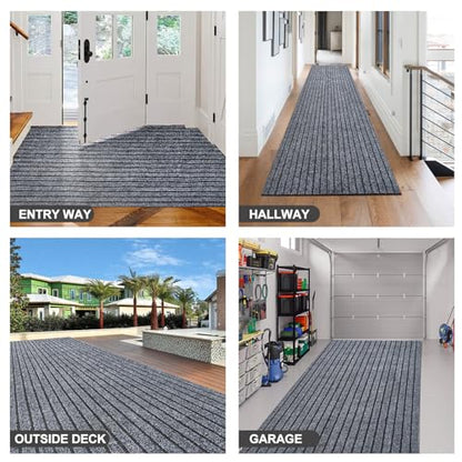 2' x 6' Runner Rugs with Rubber Backing, Outdoor Indoor Utility Non Slip Carpet Rug Runner for Hallway, Custom Size Area Rugs Mat for Entryway Balcony Patio Kitchen Garage Stair Laundry