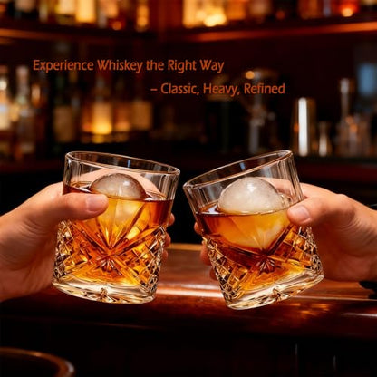 10 oz Heavy Base Whiskey Glasses Set of 8 | Clear Bourbon Glass, Old Fashioned Rocks Barware for Vodka, Scotch, Liquor, Spirits, Cocktail Drinks