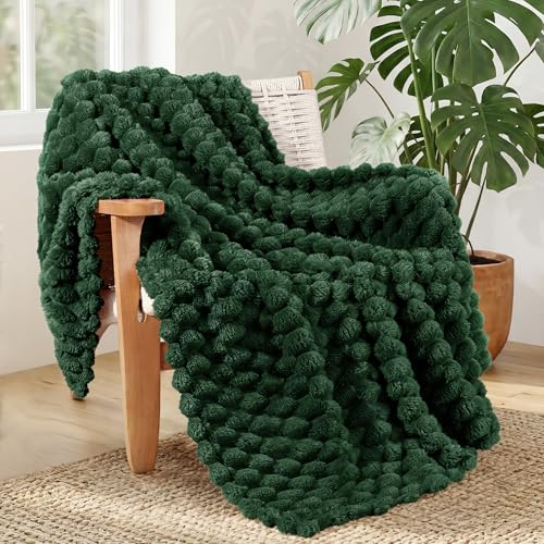 Whale Flotilla Soft 3D Fleece Throw Blanket for Couch & Bed, Emerald Green | Super Cozy Lightweight Plush Fluffy Throw, Luxury Decorative All‑Season Couch Cover Blanket for Sofa & Office Chair, 50"x60" - color: Emerald Green, size: Throw(50x60 Inch)
