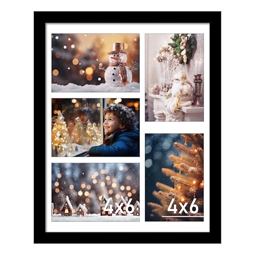 VIOLABBEY 11x14 Collage Picture Frame, Fits Five 4x6 Photos, Black | Fits 11x14 Pictures without Mat for Wall or Tabletop, Wall Decor, 1Pack - color: Black, size: 11x14-1Pack