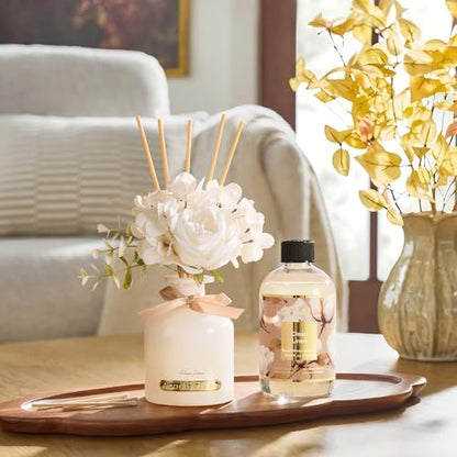Reed Diffuser Refill Clean Linen 10.14oz (300ml) with 8 Sticks - Premium Long-Lasting Floral Essential Oil, Home Fragrance for Bedroom, Bathroom Home Decor - size: 10.14 Fl Oz (Pack of 1)