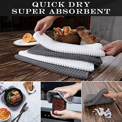 Oven Mitts and Pot Holders Sets 6pcs, Kitchen Oven Glove,High Heat Resistant 550 Degree Extra Long Oven Mitts and Potholders with Non-Slip Silicone Surface for Home Essentials (Grey) (Gray) - color: Gray