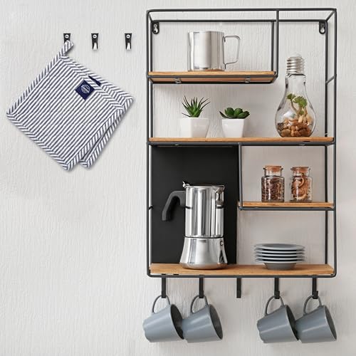 Encasa XO Pot Holders, Quilted Kitchen Hot Pads 8"x8" Ticking Navy Blue | 100% Eco-Friendly Cotton | Thick Cotton Padding Insulation | Convenient Hanging Loop | Set of 2 - color: Ticking Navy Blue