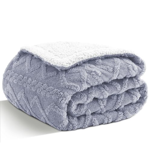 Sherpa Throw Blanket for Couch, and Bed, Full 80"x90", Light Gray | Soft Reversible Fleece Throw Blanket for Family, Friends, Thick & Breathable for All-Season Use, and Holiday Gift - color: Gray, size: Full(80"x90")