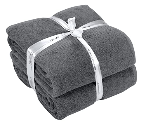 HILLFAIR 600 GSM- 40 x 80 Inches- 100% Cotton 2 Pc XXL Oversized Bath Towel Set- Soft Highly Absorbent Jumbo Bath Sheets Towels Sets- Quick Dry Oversized Bath Towel Sets for Hotel Spa Pool- Platinum - color: Platinum, size: 2 Pc XXl Oversized Towel Set