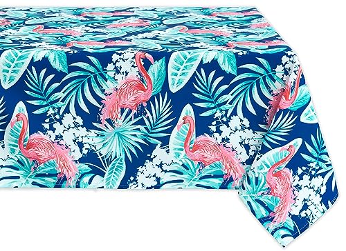 Indoor Outdoor Tabletop for Spring Summer Decorations, Picnics and Dinner Parties - Stain and Water Resistant, Flamingo Dancing, Tablecloth, 60 x 84 Rectangle - color: Flamingo Dancing, size: 84" x 60" (Rectangular)