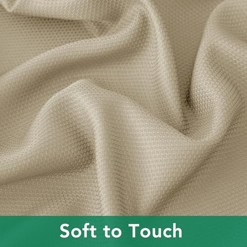 Biscaynebay Textured Fabric Round Tablecloths 108", Natural Water Resistant Table Cloth Circle Folding Table Covers Linen for Dining, Kitchen, Wedding, Parties etc. Machine Washable - color: Natural, size: 108" (Round)
