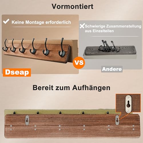 Coat Rack Wall: 24" Long, Patented, Heavy-Duty, 6-Double-Hooks Wooden Wall Mounted Coat Rack Coat Hanger Hook Rail for Winter Coats Hat Jacket Clothing, Black - color: Black, size: L=24"(1pcs)