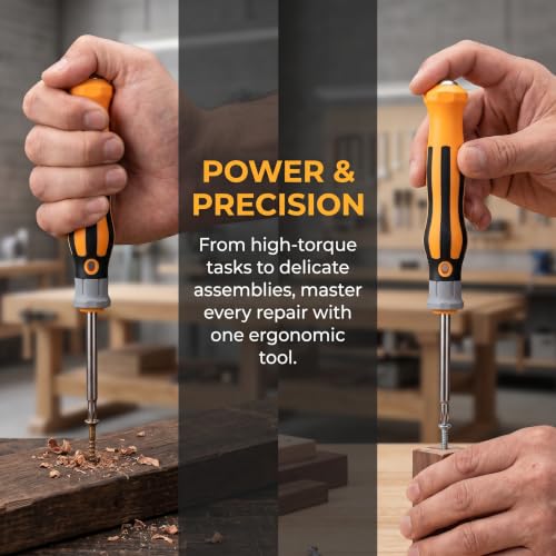 13 in 1 Screwdriver Set, Magnetic Multitool Screwdriver Tool All in One, DIY Multi Bit Magnetic Drive Set with Detachable Handle, Portable Compact Repair Tool Kit for Furniture Computer Bicycle - size: 13-in-1