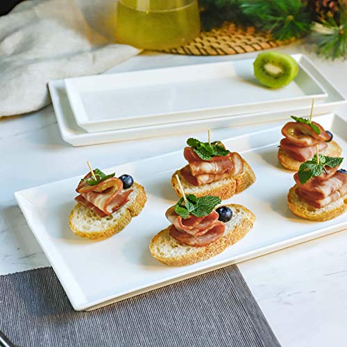 Sweese Serving Platter, 15.5/13.8/11.7 Inch Rectangle Porcelain Serving Trays, Serving Dishes for Entertaining, White Platters for Serving Food Party, Turkey Platter for Thanksgiving, Set of 3 - size: 15.5/13.8/11.7 Inch