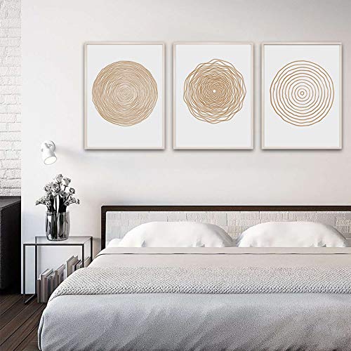 Mid Century Modern Boho Canvas Print - Abstract Geometric Canvas Wall Art Set - Scandinavian Wall Art for Living Room & Bedroom Decor - No Framed