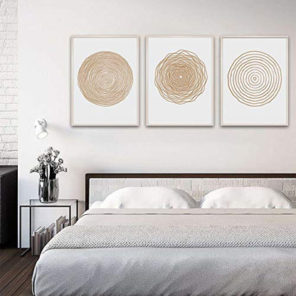 Mid Century Modern Boho Canvas Print - Abstract Geometric Canvas Wall Art Set - Scandinavian Wall Art for Living Room & Bedroom Decor - No Framed