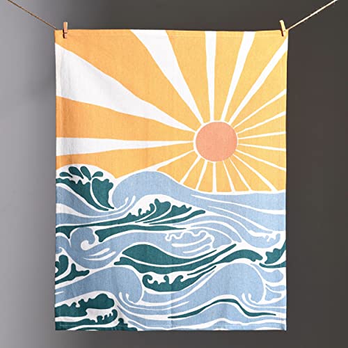 Folkulture Cute Kitchen Towels - Summer Kitchen Towels with Hanging Loop | 100% Cotton, Machine Washable, Tea Towels for Dying Dish Kitchen Essentials, Housewarming Gifts New Home, 20 X 26 Inch - color: Aloha