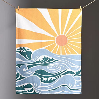 Folkulture Cute Kitchen Towels - Summer Kitchen Towels with Hanging Loop | 100% Cotton, Machine Washable, Tea Towels for Dying Dish Kitchen Essentials, Housewarming Gifts New Home, 20 X 26 Inch - color: Aloha
