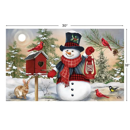 Briarwood Lane Doormat 30x18 Indoor Outdoor Snowman and Friends Winter for Winter Doormat