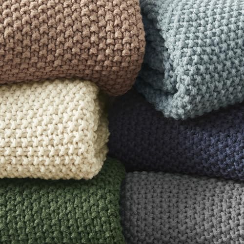 INK+IVY Bree Knit All Season Throw Blanket for Sofa, 50 x 60, Grey | Ultra Soft, Acrylic, Lightweight, OEKO-TEX Certified - color: Grey, size: Throw (50 in x 60 in)