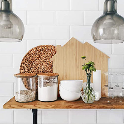 BambooMN House Shaped Bamboo Serving and Cutting Board - 11.75" x 12" x .75" - 1 Piece - size: 11.8"L x 12"W
