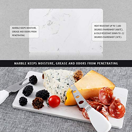hecef Cheese Board Set Acacia Wood - Large Charcuterie Board with Stainless Steel Knife Set, Thick Wooden Server - Fancy House Warming, Birthday Choice for Gourmets, Feast, Cheese Serving - style: with Drawer-White