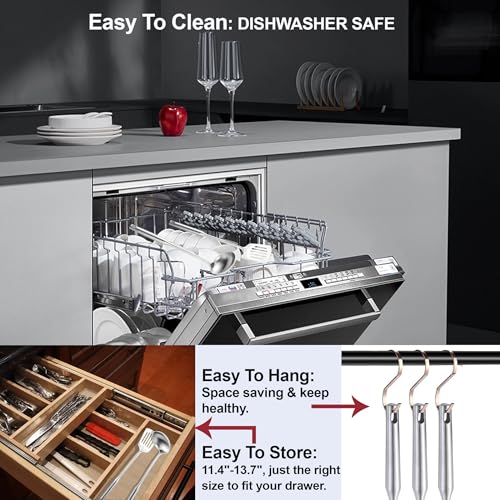 Stainless Steel Kitchen Utensils 13 PCS All Metal Set for Cooking | Food-grade 304;Dishwasher Safe;Made To Last;Meets All Needs;Great Choice for Gifts - color: Natural-13