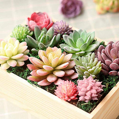 Artificial Succulents, 16 Pack Fake Succulents Plants Artificial Small Fake Plants Faux Succulents Unpotted for Lotus Landscape Decorative Garden Arrangement Decor - size: 1.5-3.5 inches (4-9 cm)