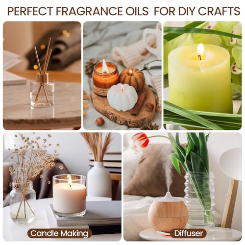 Nuanchu 26 Pcs Essential Oil Set for Diffusers Perfume Candle Soap Making | 10ml, Fragrance Aromatherapy, Fruity for Home Use, Skin Care Massage, for Humidifiers Scents, Diy, Laundry, Natural Supplies