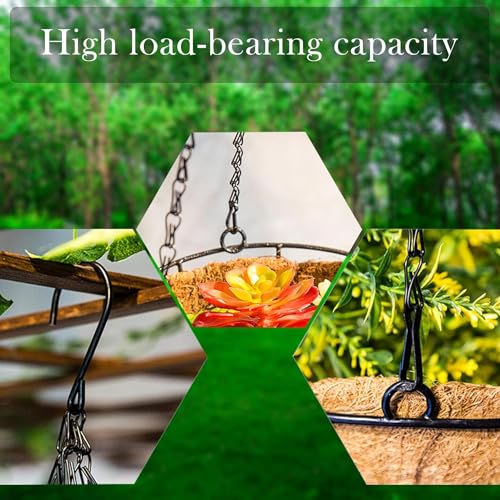 PCTC 3 Pack 23 inch Hanging Basket Chain,Hanging Plant Holder | Flower Pot Basket Chains 3 Point Replacement Chain Hangers with S Hooks for Planters, Bird Feeders, Lanterns & Garden - size: 23 inch