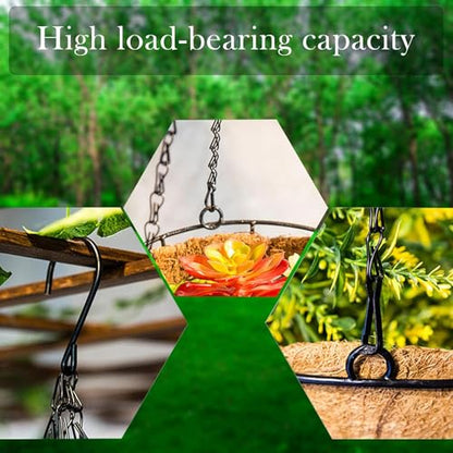 PCTC 3 Pack 23 inch Hanging Basket Chain,Hanging Plant Holder | Flower Pot Basket Chains 3 Point Replacement Chain Hangers with S Hooks for Planters, Bird Feeders, Lanterns & Garden - size: 23 inch