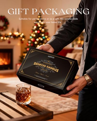 AOOVOO Scented Candles Gift Set - 6 Pack Candles for Men | Soy Candle for Home Scented, 42 oz 300 Hour Long Lasting Candle Set for Gift, Birthday, Christmas, Thanksgiving, Anniversary